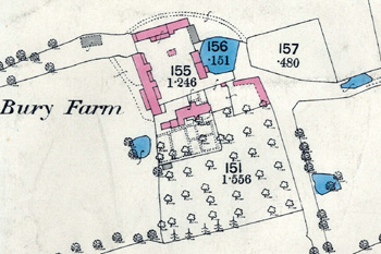 Bury Farm on a map of 1880